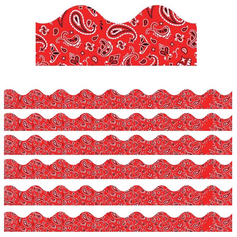 Picture of Eureka EU-845656-6 37 ft. Red Bandana Extra Wide Deco Trim - Pack of 6