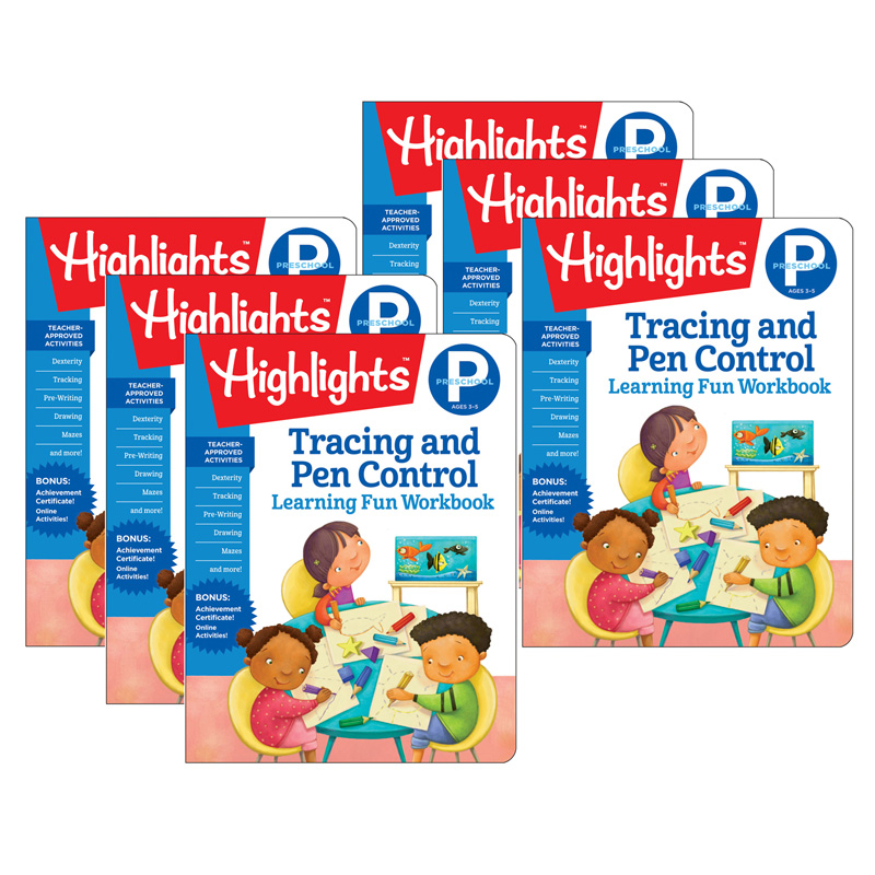 Preschool Tracing & Pen for Grade PK-K, Multi Color - 6 Each