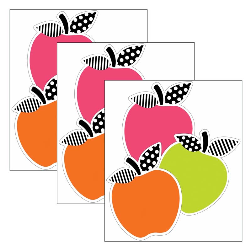 Picture of Carson Dellosa Education CD-120597-3 Brights Apples Cut-Outs for Grade PK-5&#44; Multi Color - Pack of 3