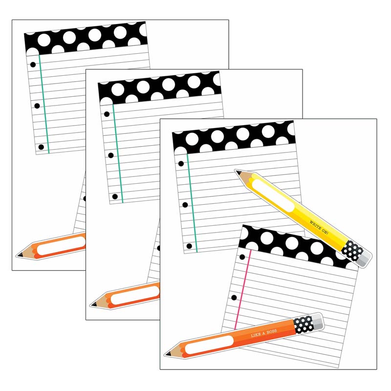 Picture of Carson Dellosa Education CD-120605-3 Brights Pencils & Papers Cutouts for Grade PK-5&#44; Multi Color - Pack of 3