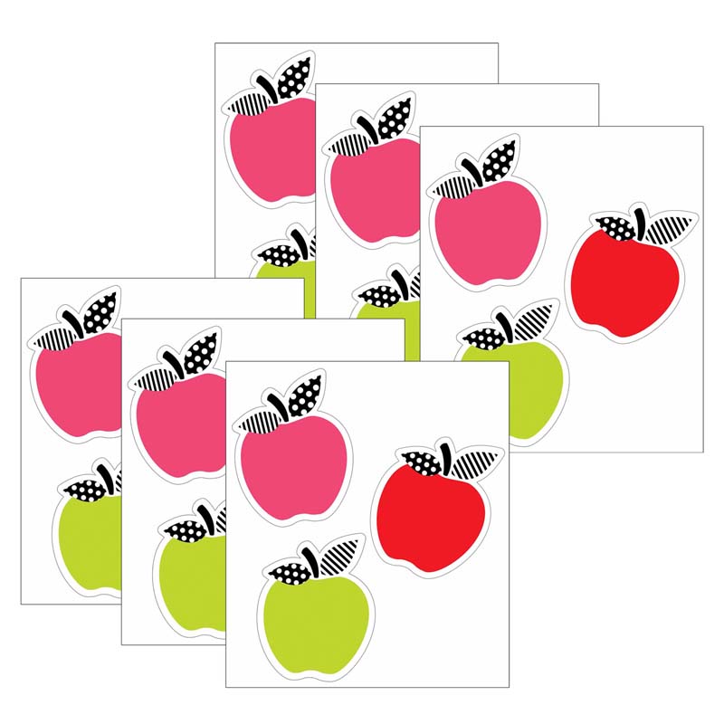 Picture of Carson Dellosa Education CD-120607-6 Brights Apples Mini Cut-Outs for Grade PK-5&#44; Multi Color - Pack of 6