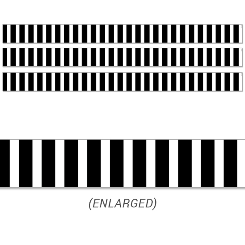 35 ft. Bold Stripes Border, Black & White - Pack of 3