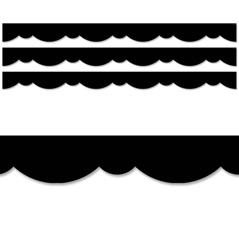 35 ft. Black Stylish Scallops Border - Pack of 3