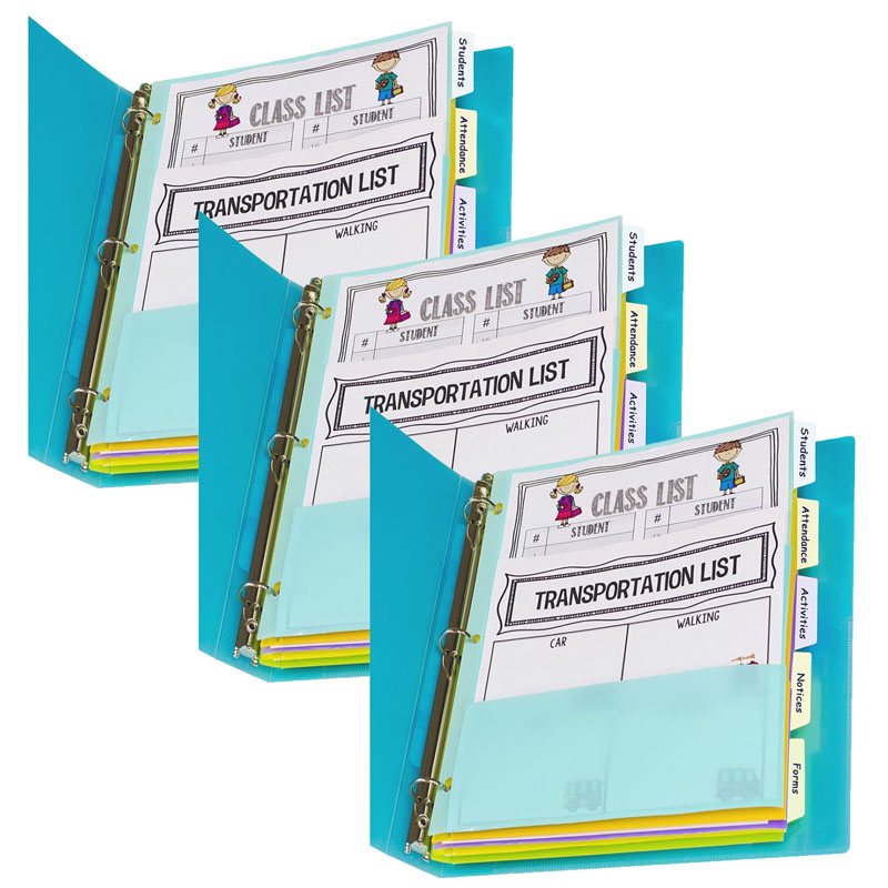 C-Line Products CLI07650-3 5 Index Dividers for Page Binders with Table for Grade 1 Plus, Multi Color - Pack of 3