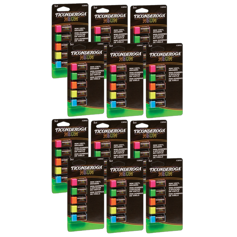 Picture of Dixon Ticonderoga DIX38965-12 5 Asstored Mini Neo Erasers for Grade K-12&#44; Assorted Color - Pack of 12