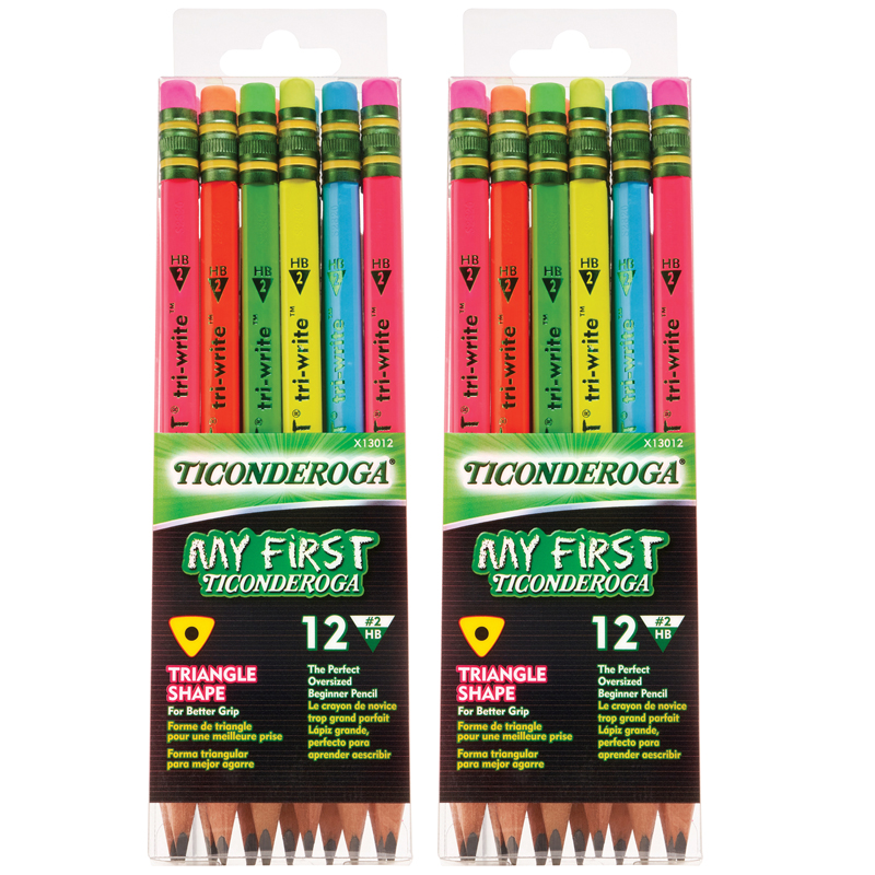 Picture of Dixon Ticonderoga DIX13012-2 Triwrite Ticondrga Pencil&#44; Neon Assorted - 12 per Pack - Pack of 2