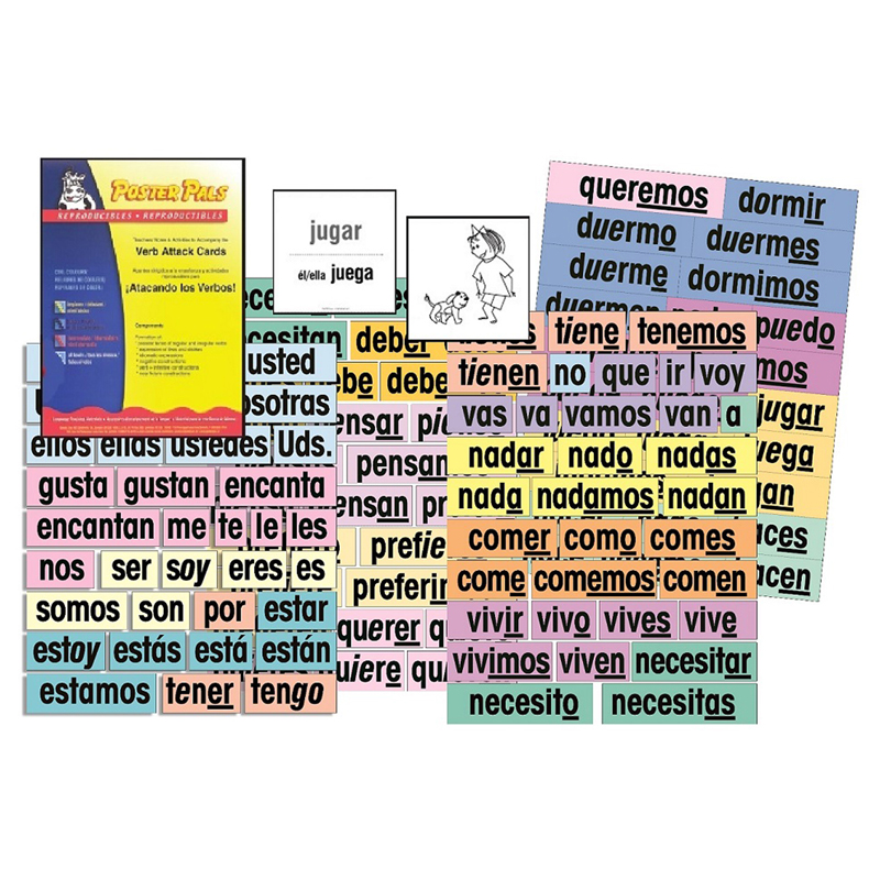 Verb Attack Spanish Card Set for Grade 2-11, Multi Color