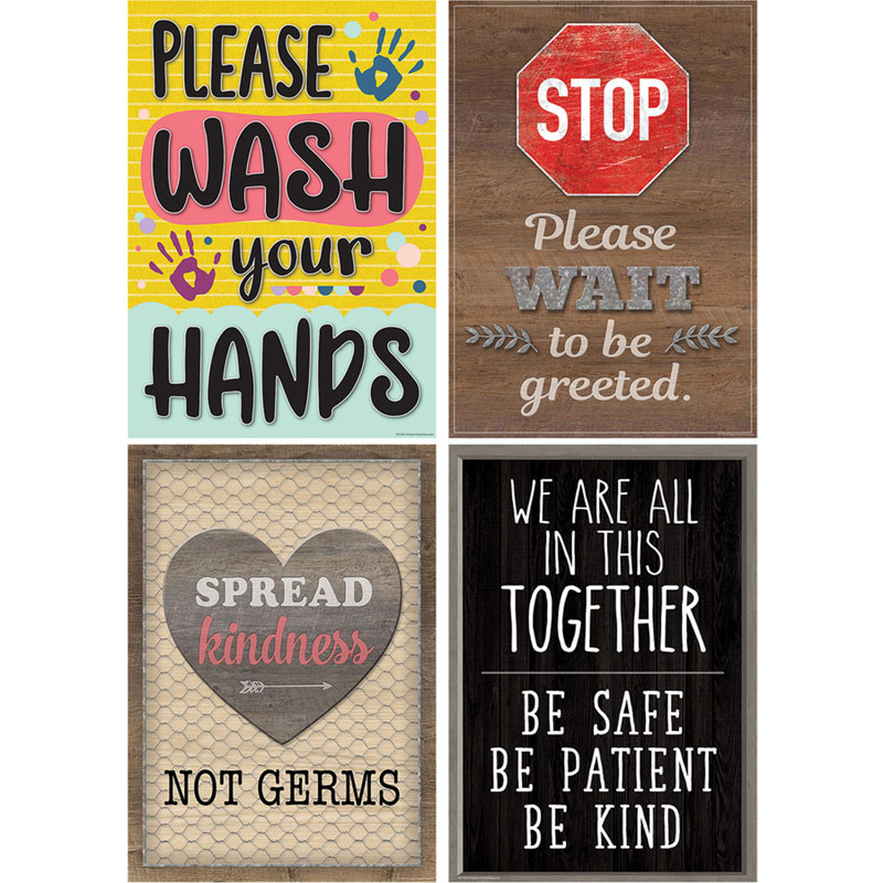 Picture of Teacher Created Resources TCR32410 Health & Safety Poster for Grade PK Plus&#44; Multi Color - Set of 4