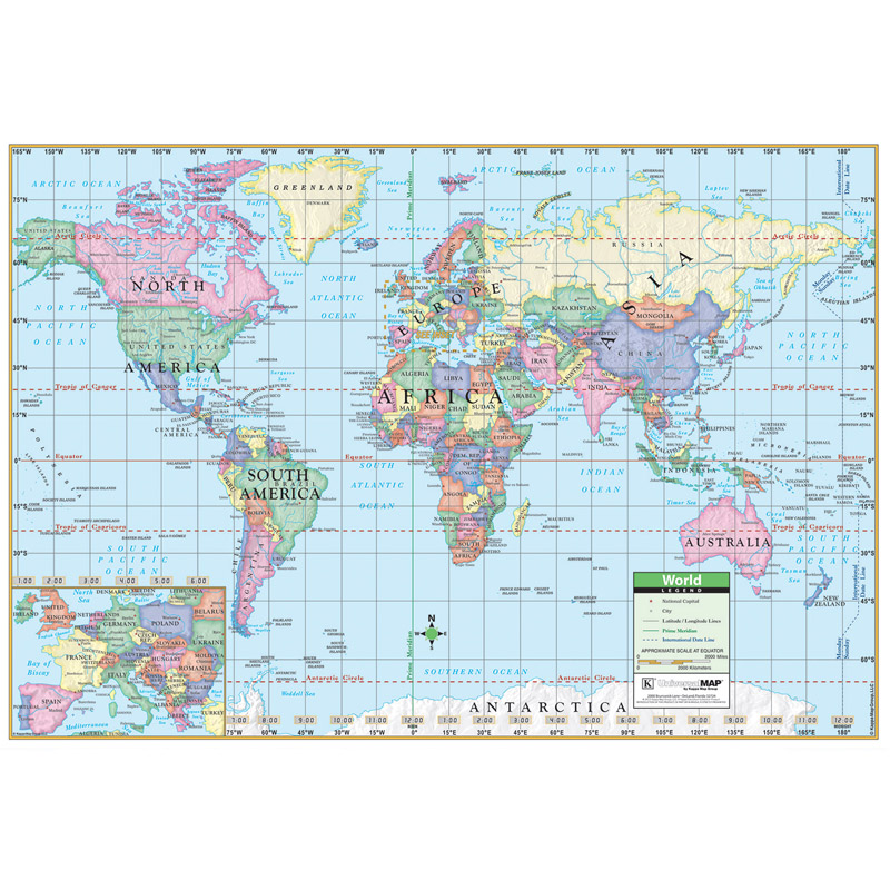 Picture of Kappa Map Group & Universal Maps UNIM1747927 Laminated World Notebook Maps with World Facts&#44; Multi Color - Pack of 10