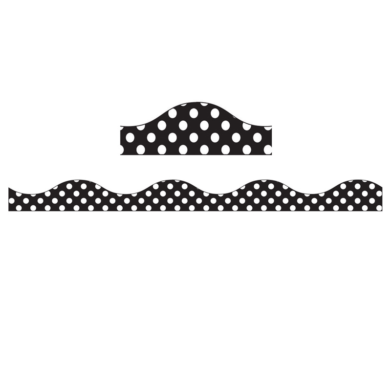 Picture of Ashley Productions ASH11424 Magnetic Border - Large Polka Dots&#44; White