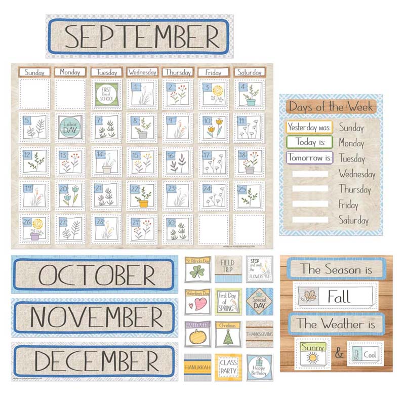 Picture of Eureka EU-847788 A Close-Knit Class Calendar Bulletin Board Set, Multi Color