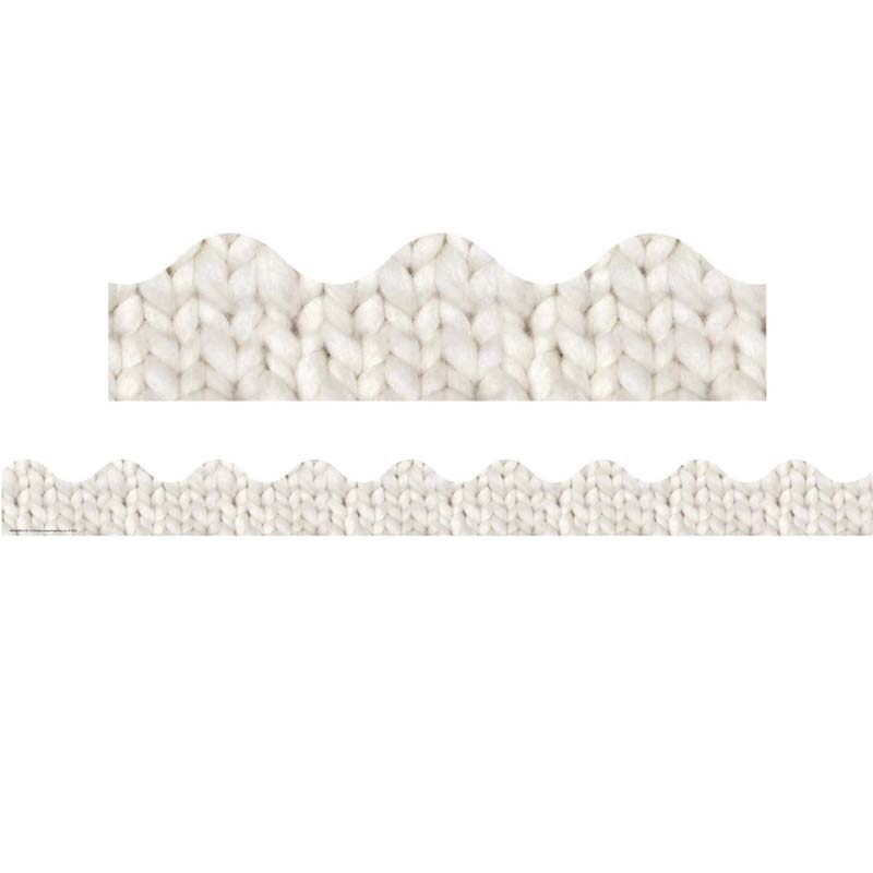 Picture of Eureka EU-846306 A Close-Knit Class Cozy Extra Wide Cream Knit Deco Trim&#44; Multi Color