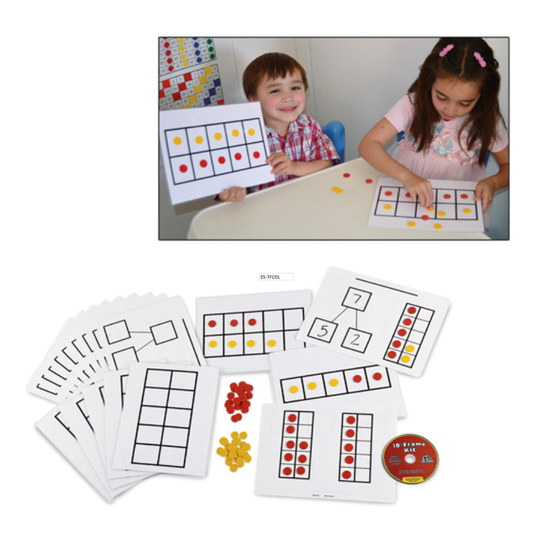 Picture of Edustic ES-TFC01 Ten Frame Classroom Kit for Grade K-2&#44; Red & Yellow