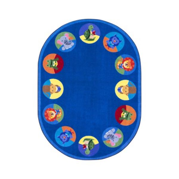 Animal Readers Oval Area Rug - Multi Color - 78 x 109 in.