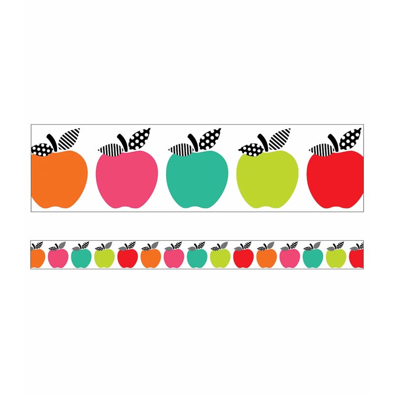 Picture of Carson Dellosa Education CD-108411 Brights Apples Straight Borders for Grade PK-8&#44; Multi Color