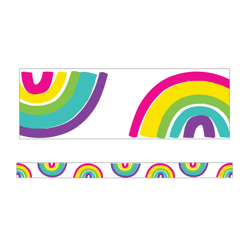 Picture of Carson Dellosa Education CD-108432 Rainbows Straight Borders for Grade PK-8&#44; Multi Color