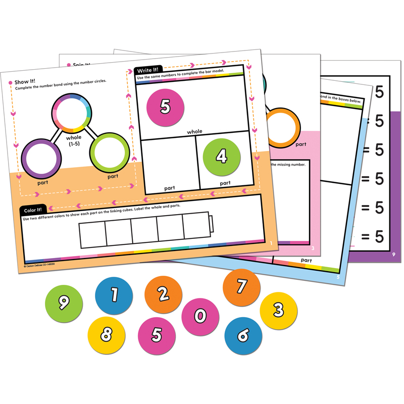 Picture of Carson Dellosa Education CD-146033 Educational Clings Center - Number Bonds - 21 Piece