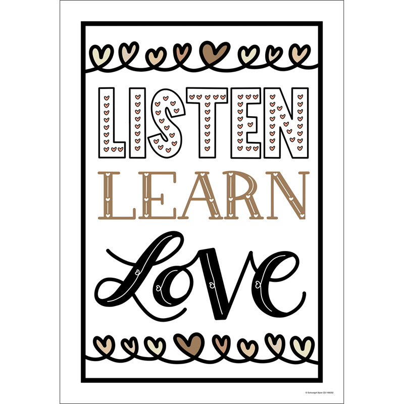 Picture of Carson Dellosa Education CD-106052 Listen Learn Love Poster for Grade K-8&#44; Multi Color