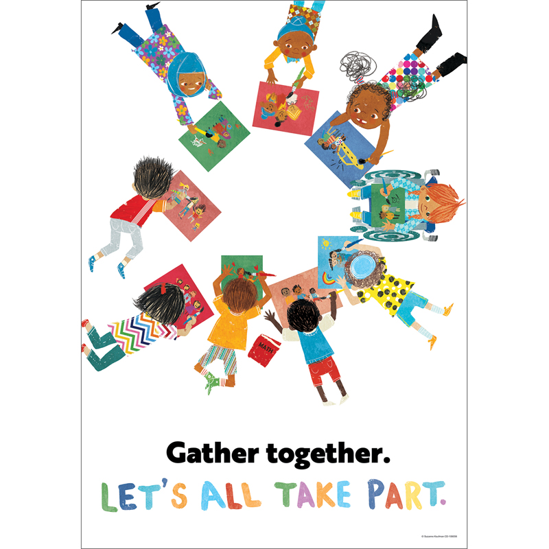 Picture of Carson Dellosa Education CD-106056 Gather Together Lets All Take Part Welcome Poster for Grade PK-5&#44; Multi Color