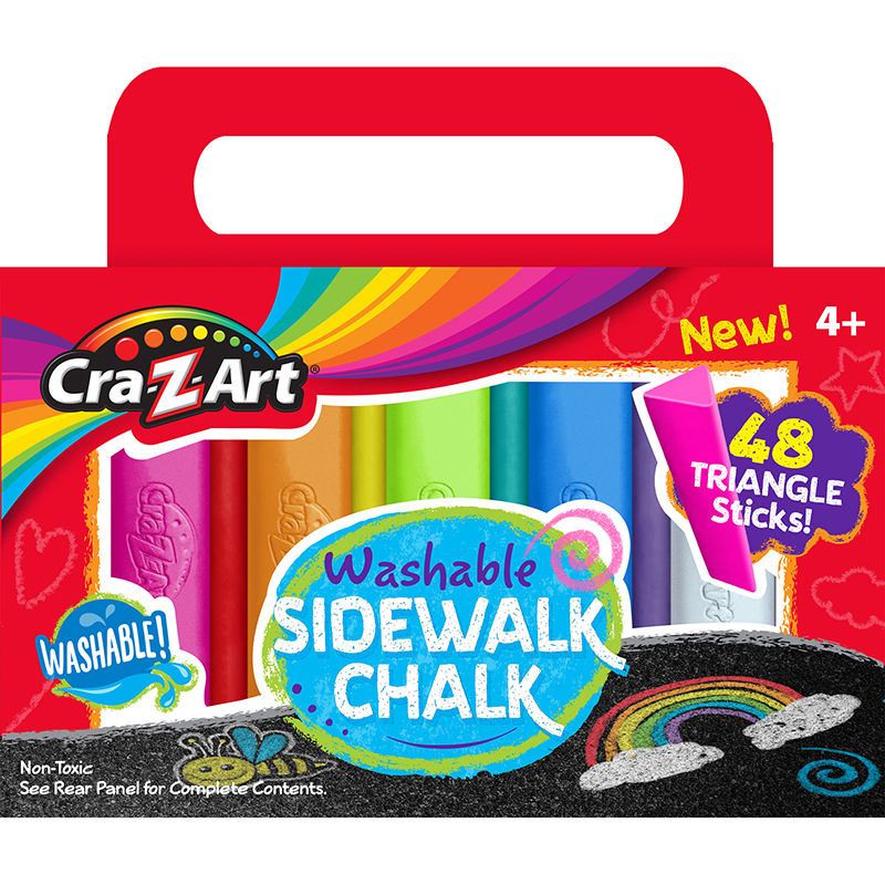 Picture of Larose CZA108804 Washable Triangle Sidewalk Chalk&#44; Assorted Color - 48 Piece