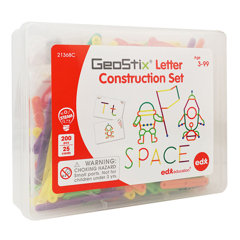 Geostix Letter Construction Set for Grade PK Plus, Multi Color