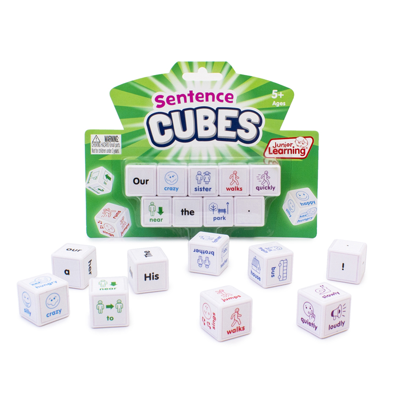 Picture of Junior Learning JRL644 Sentences Cubes for Kids Learning, Multi Color