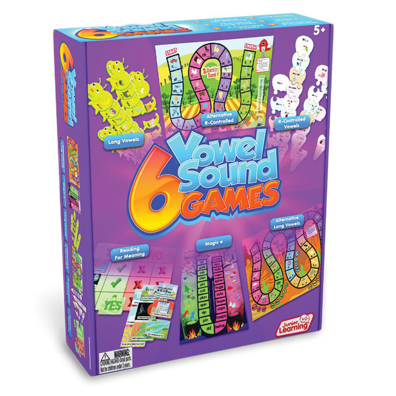 Picture of Junior Learning JRL411 6 Vowel Sound Games for Grade K Plus, Multi Color