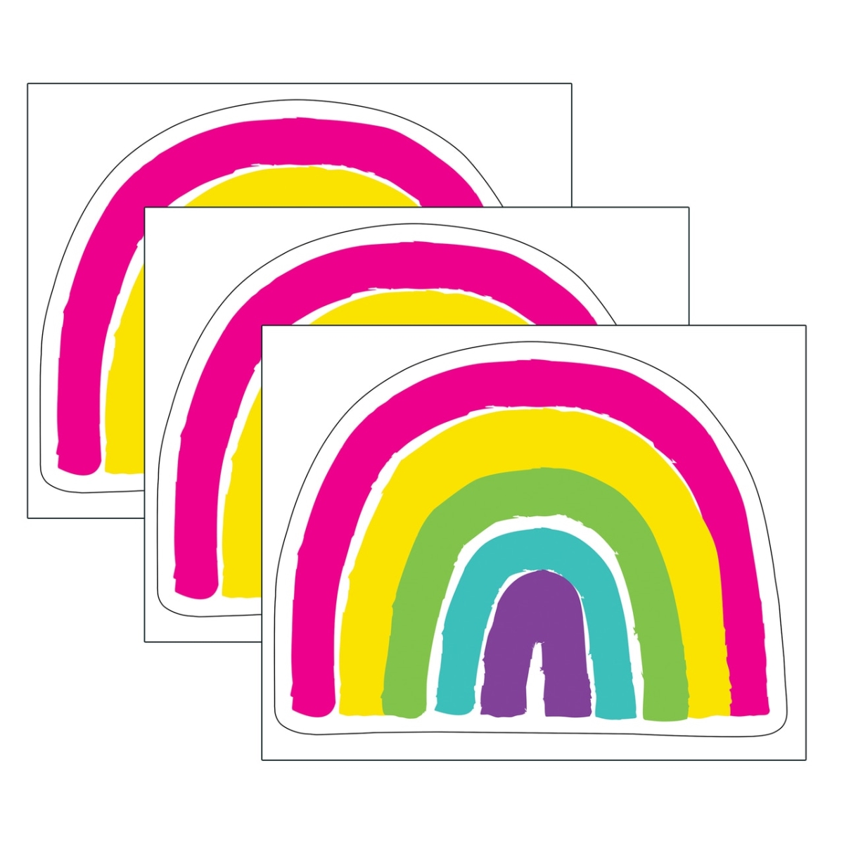 Picture of Carson Dellosa Education CD-120618-3 Kind Vibes Rainbow Cut Outs - Pack of 3