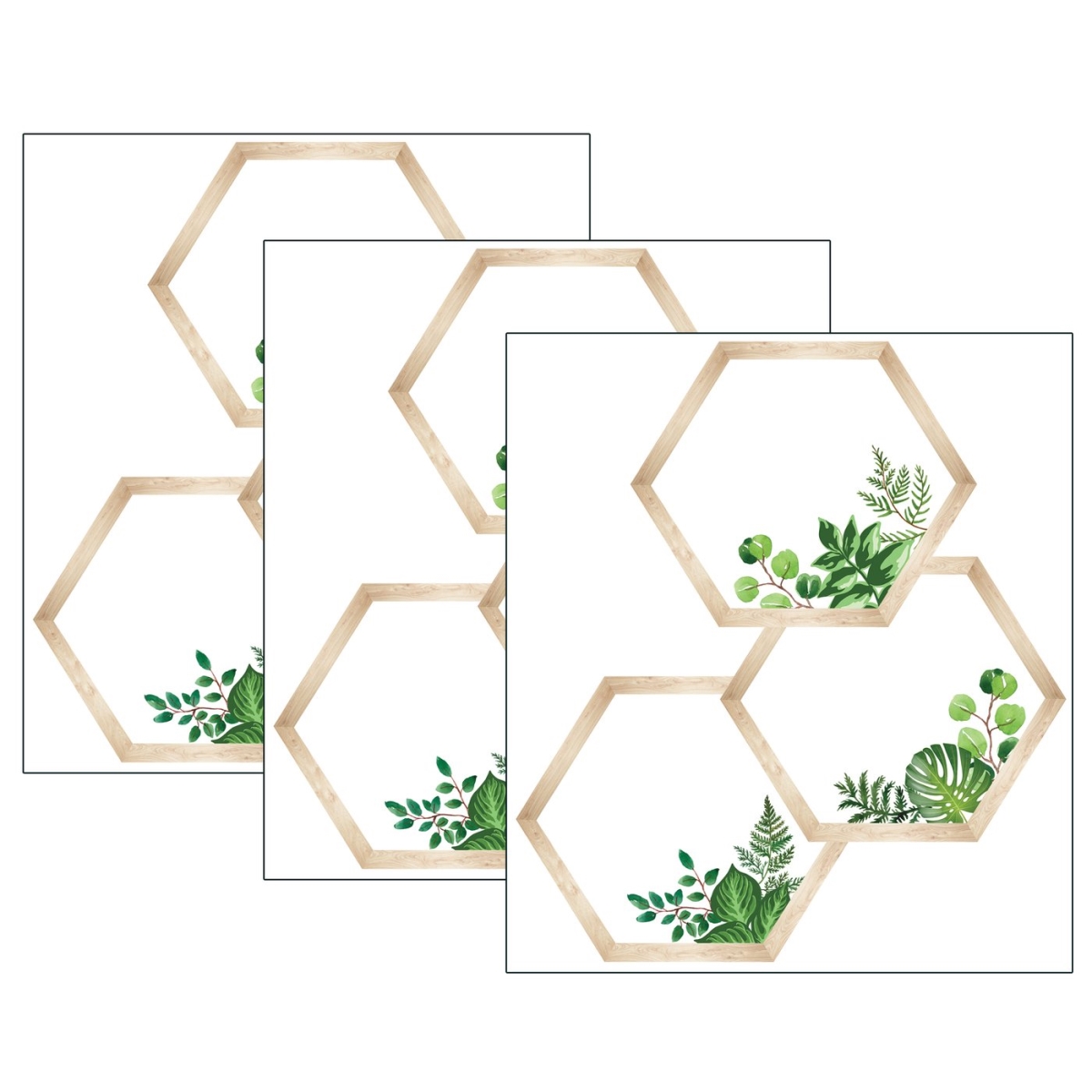 Picture of Carson Dellosa Education CD-120612-3 Simply Boho Hexagons Cut Outs - Pack of 3