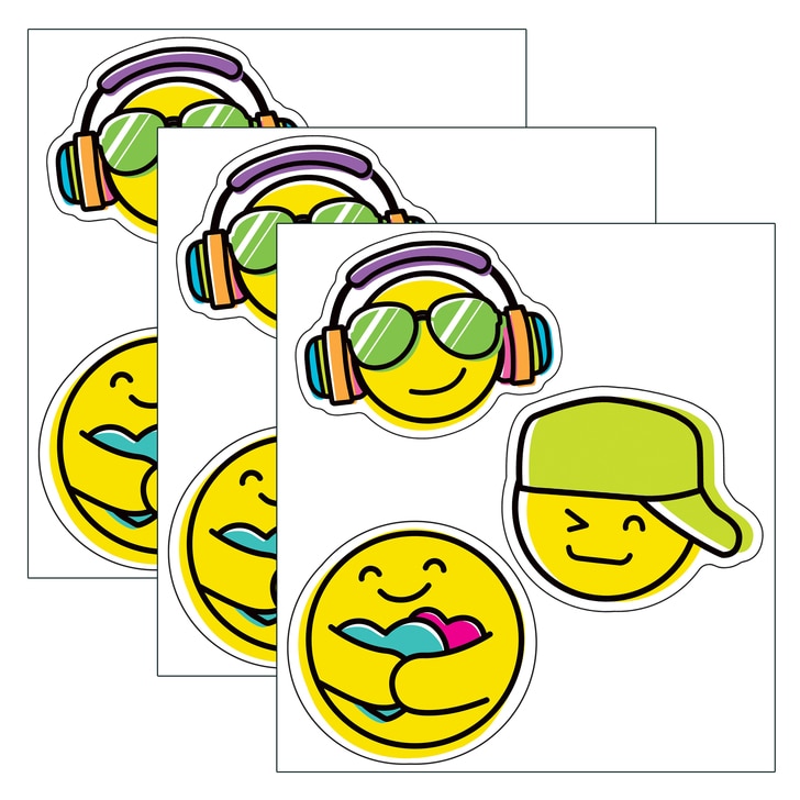 Picture of Carson Dellosa Education CD-120616-3 Kind Vibes Smiley Faces Cut Outs - Pack of 3