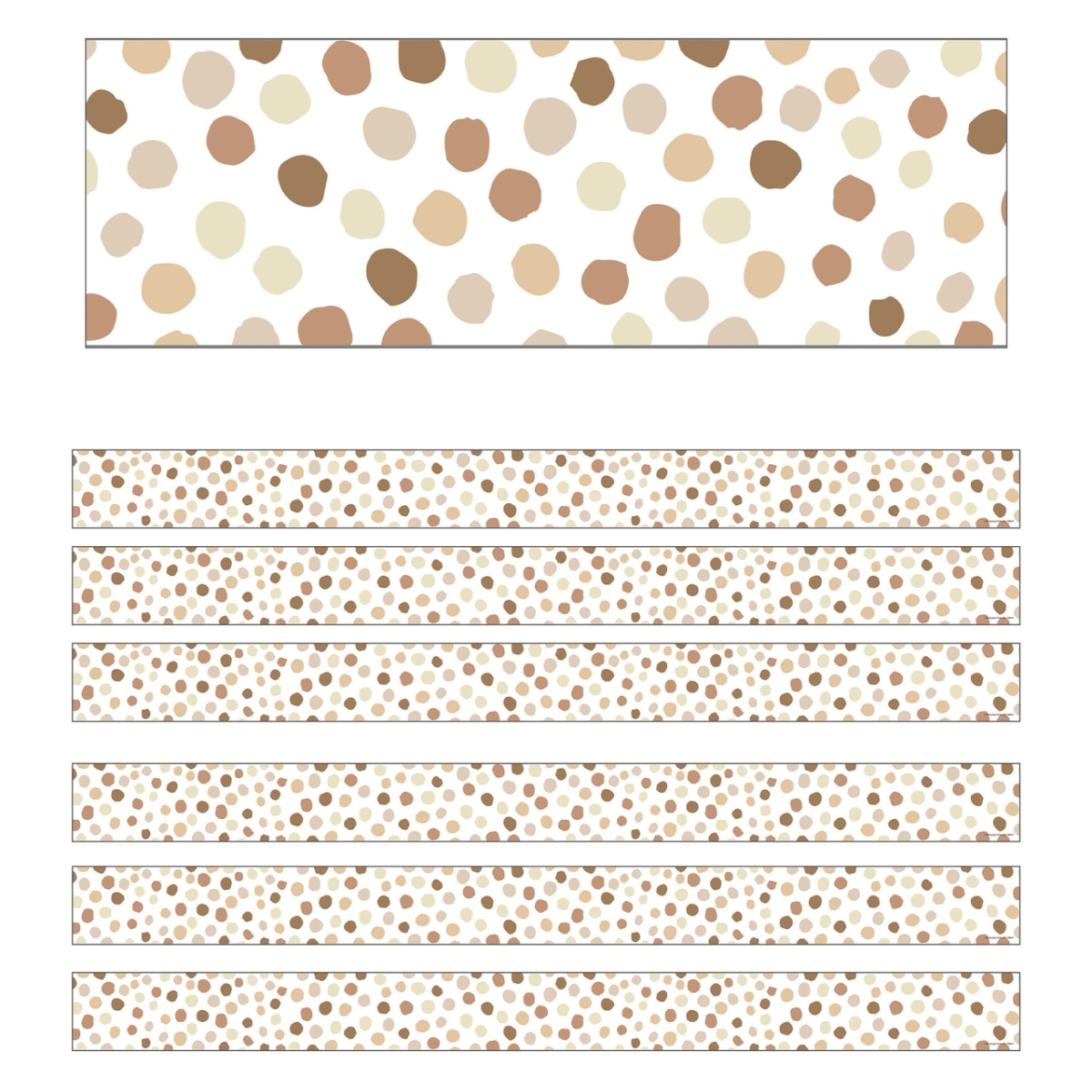 Picture of Carson Dellosa Education CD-108444-6 Natural Polka Dots Straight Border - Pack of 6