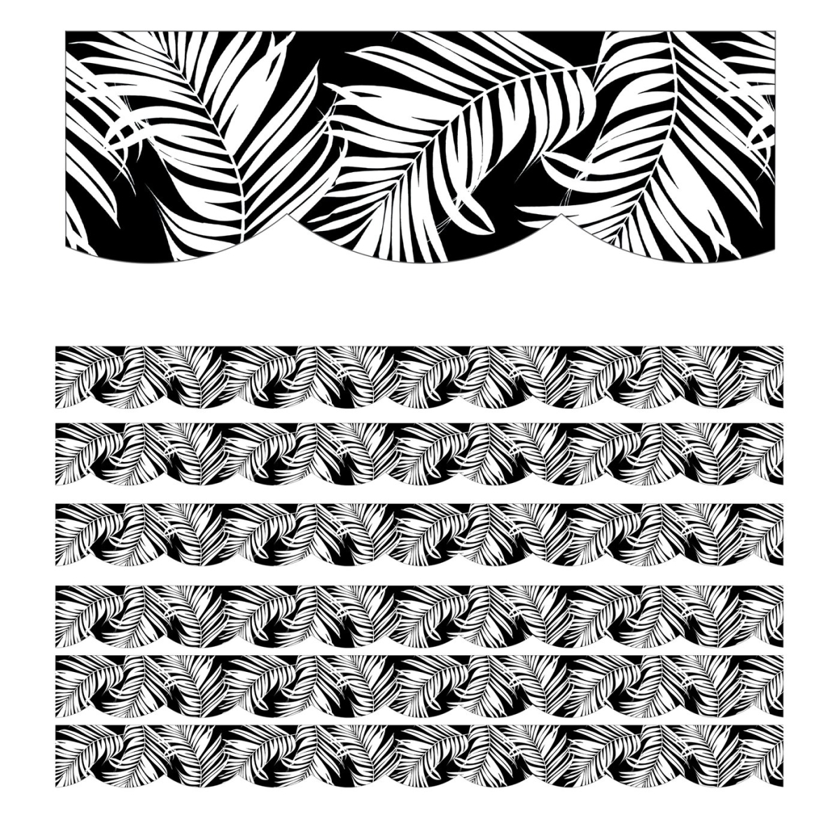 Picture of Carson Dellosa Education CD-108429-6 Leaves Scallopd&#44; Black & White - Pack of 6