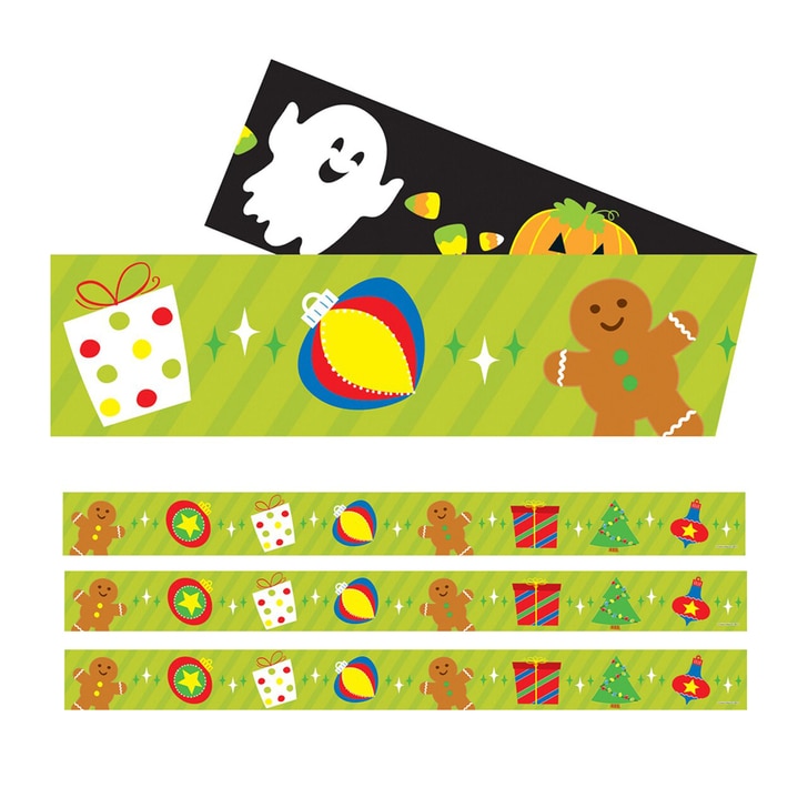 Picture of Carson Dellosa Education CD-108413-3 Halloween & Holiday Straight Borders - Pack of 3