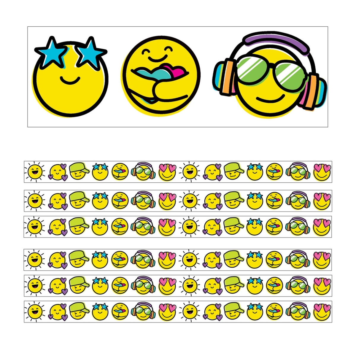 Picture of Carson Dellosa Education CD-108431-6 Smiley Faces Straight Border - Pack of 6