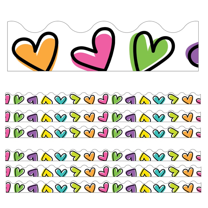 Picture of Carson Dellosa Education CD-108433-6 Doodle Hearts Scalloped - Pack of 6