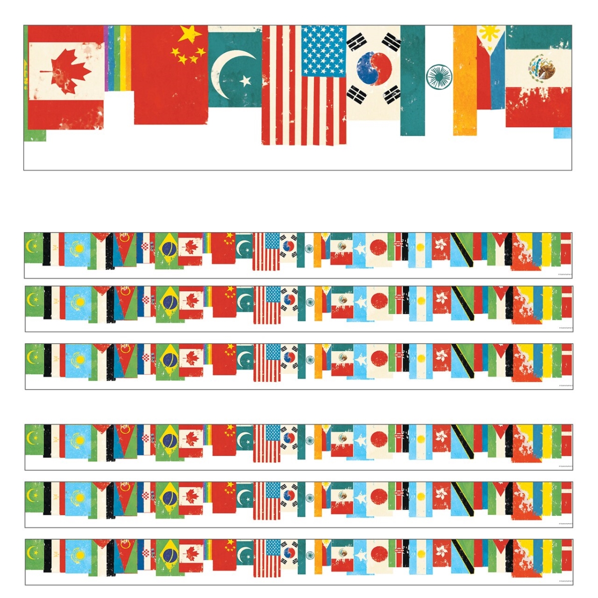 Picture of Carson Dellosa Education CD-108441-6 Flags Straight Borders - Pack of 6