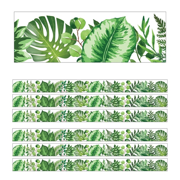 Picture of Carson Dellosa Education CD-108423-6 Simply Boho Greenery Straight Borders - Pack of 6