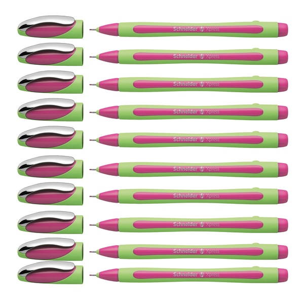 Line-Up Fineliner Pens with Case, 4 Colors Per Pack, 10PK