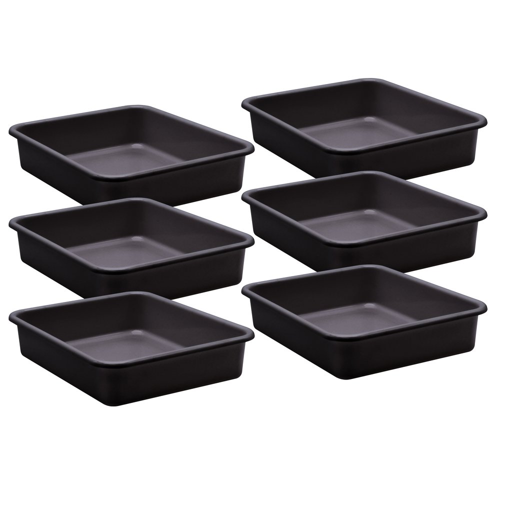 Picture of Teacher Created Resources TCR20434-6 Plastic Letter Tray, Black - Large - Pack of 6