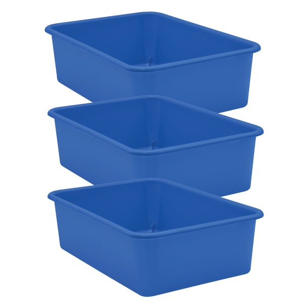 Picture of Teacher Created Resources TCR20411-3 Plastic Storage Bin&#44; Blue - Large - Pack of 3