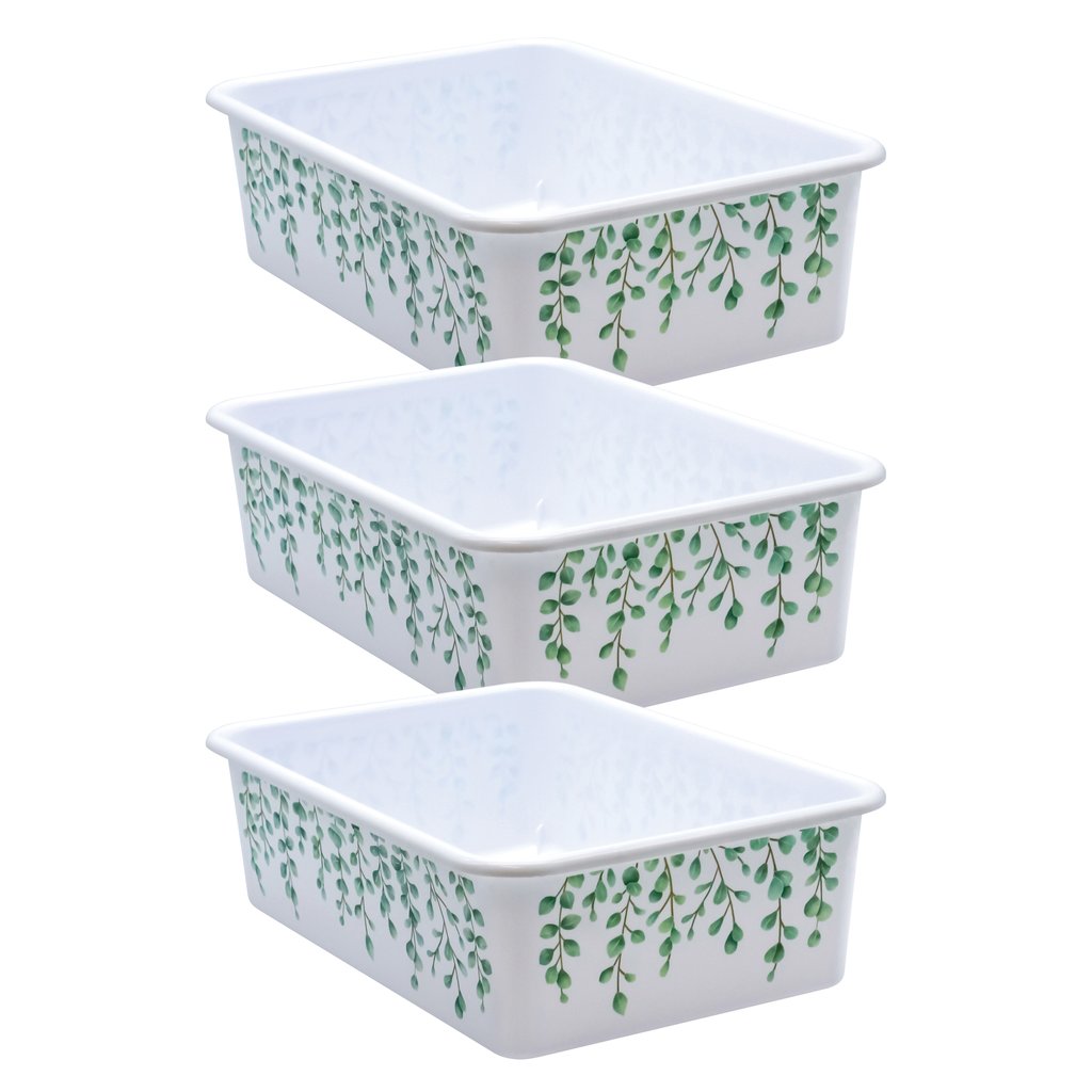 Picture of Teacher Created Resources TCR20421-3 Plastic Storage Bin, Eucalyptus - Large - Pack of 3