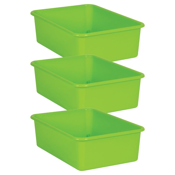 Picture of Teacher Created Resources TCR20409-3 Plastic Storage Bin&#44; Lime - Large - Pack of 3