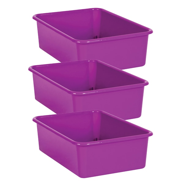 Picture of Teacher Created Resources TCR20405-3 Plastc Storage Bin&#44; Purple - Large - Pack of 3