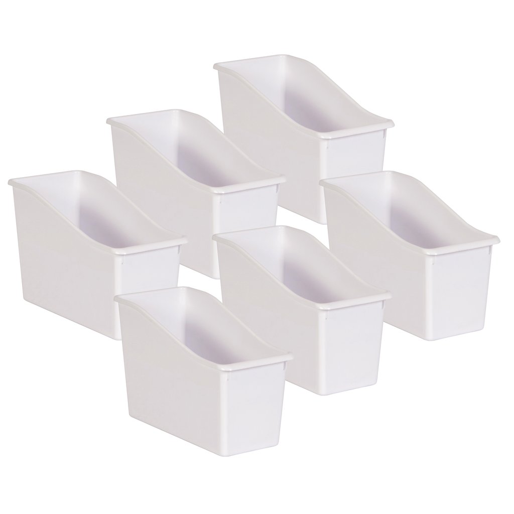 Picture of Teacher Created Resources TCR20425-6 Plastic Book Bin, White - Pack of 6