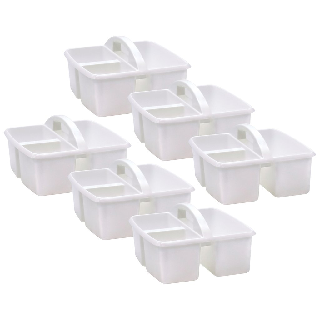 Picture of Teacher Created Resources TCR20445-6 Plastic Storage Caddy, White - Pack of 6
