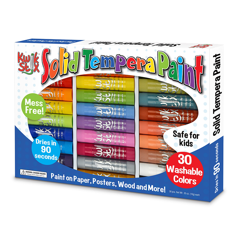 Kwik Stix Tempera Paint Art 30 Colors Set, Assorted Color