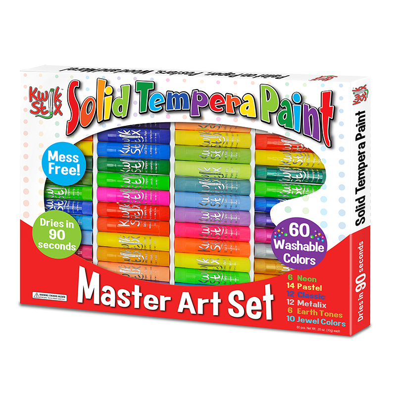 Kwik Stix Tempera Paint Art 60 Colors Set, Assorted Color
