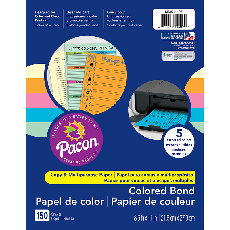 Picture of Dixon Ticonderoga - Pacon PACMMK11402 Office Paper&#44; Assorted Color - 150 Sheets