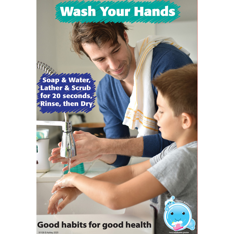 Picture of Ashley Productions ASH91106 13 x 19 in. Smart Poly Good Habits for Good Health Chart&#44; Multi Color