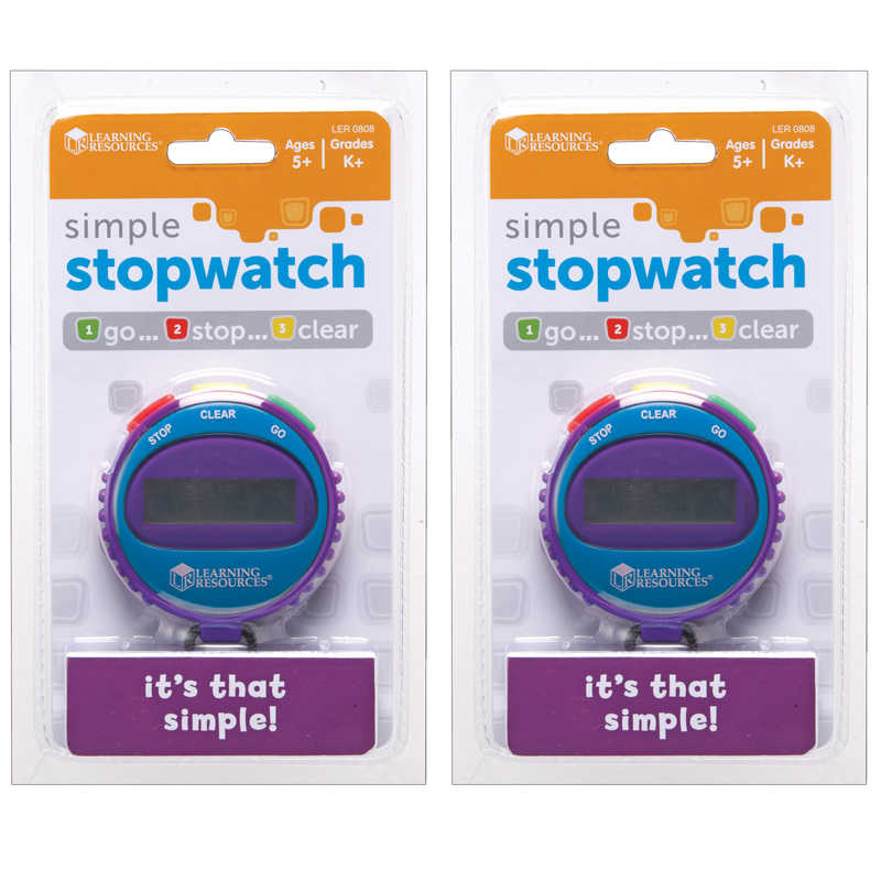 Picture of Learning Resources LER0808-12 Simple Stopwatch&#44; Assorted Color - Pack of 12